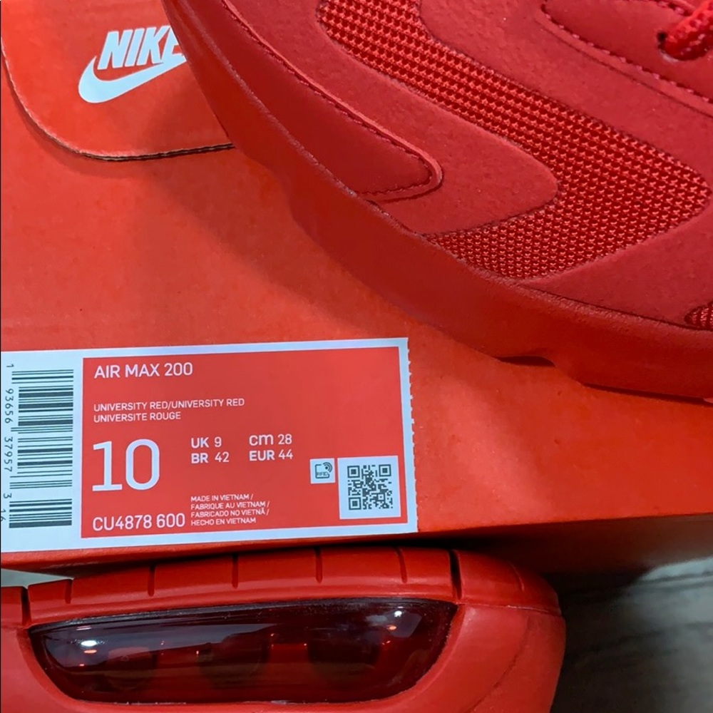 NIKE men’s AIR MAX 200 University Red - Picture 16 of 16